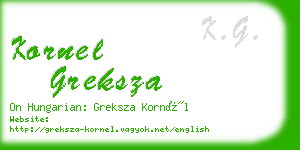 kornel greksza business card